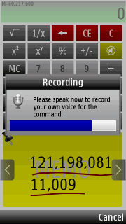 Voice Calc Recording Voice Screen